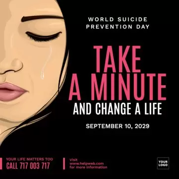 Edytuj plakat dotyczący zapobiegania samobójstwom