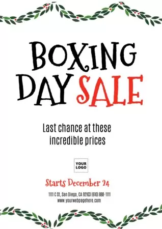 Edit a design for Boxing Day