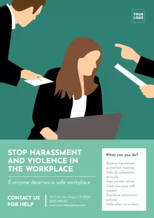 Éditer une affiche contre le harcèlement au travail