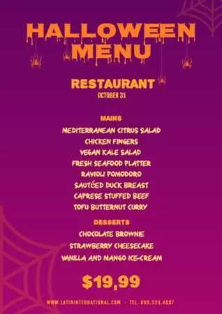 Edit a Halloween themed menu