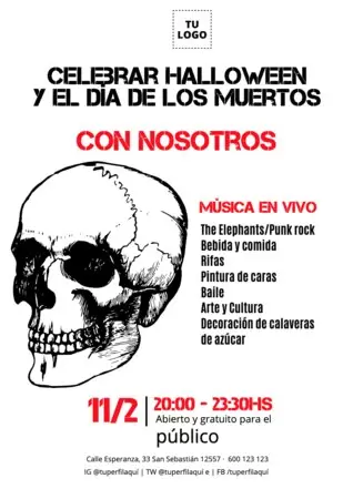 Edita una plantilla del Día de los Muertos