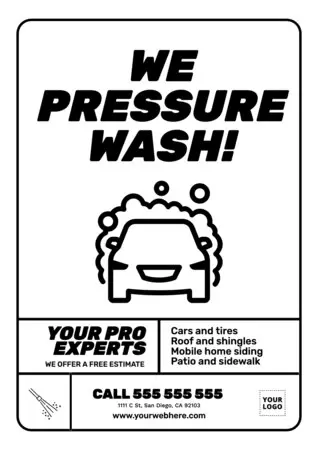 Edytuj szablon ulotki o myciu ciśnieniowym