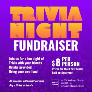 Edit a Trivia night flyer