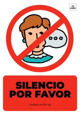 Edita un cartel de silencio 