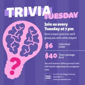Edit a Trivia night flyer