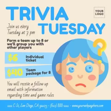 Edit a Trivia night flyer