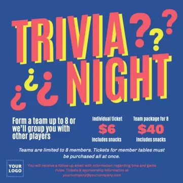 Edit a Trivia night flyer