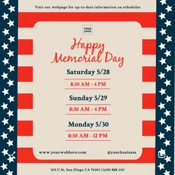 Edit a Memorial Day template