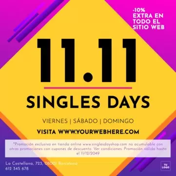 Editar una plantilla para Singles Day