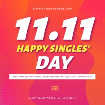 Edit a Singles' Day template