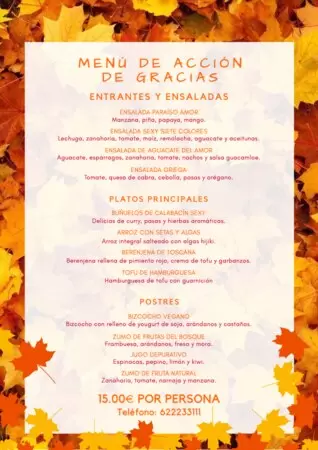 Edita un menú de Acción de Gracias