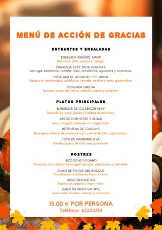Edita un menú de Acción de Gracias