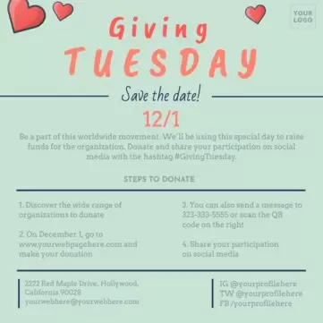Edite um layout de Giving Tuesday