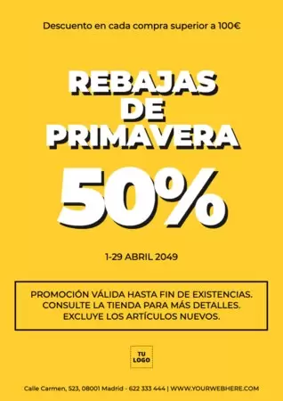 Crea un cartel de rebajas de primavera