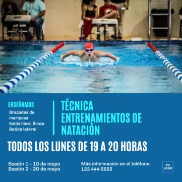 Editar un anuncio para clases de natación