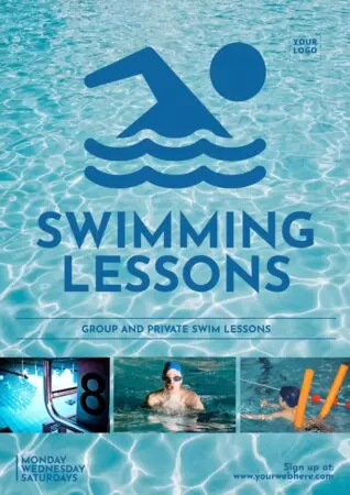 Edit a swimming lessons flyer