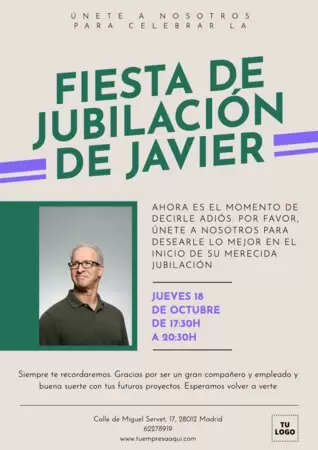 Edita un diseño de jubilación