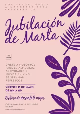 Edita un diseño de jubilación