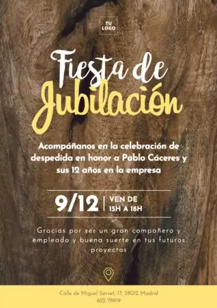 Edita un diseño de jubilación