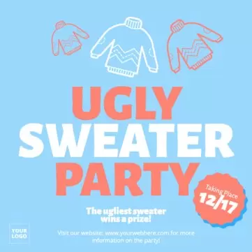 Edit an Ugly Sweater Day invitation
