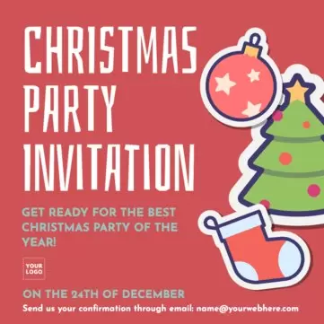Edit a Christmas invitation design
