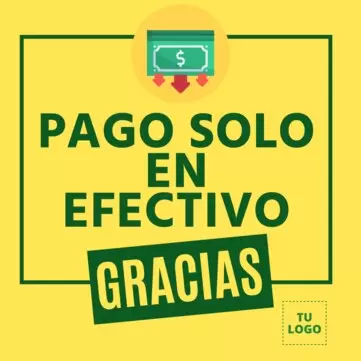 Editar un cartel de Solo Efectivo