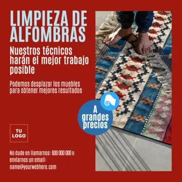 Editar un flyer de limpieza de alfombras