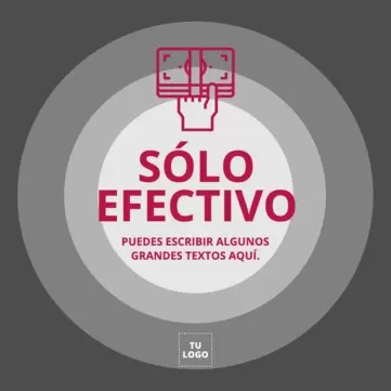 Editar un cartel de Solo Efectivo