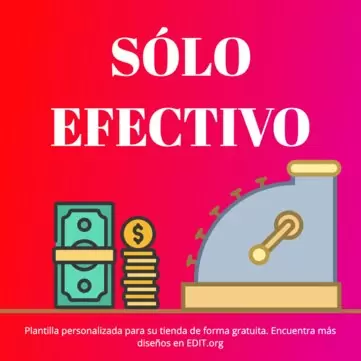 Editar un cartel de Solo Efectivo