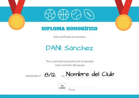 Edita un diploma deportivo