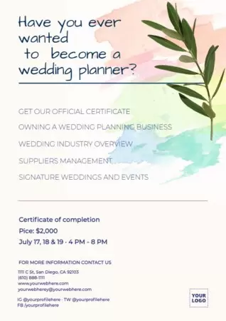 Edit a wedding planner template