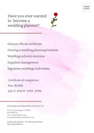 Edit a wedding planner template