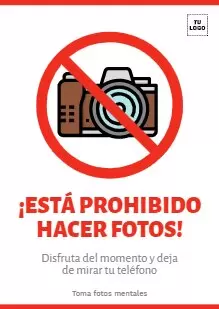 Edita un cartel de Prohibido Hacer Fotos