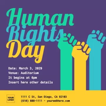 Editar um cartaz sobre direitos humanos
