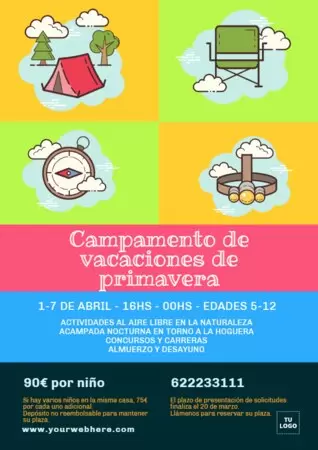 Edita una plantilla de campamento de verano