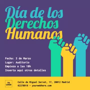 Edita un cartel sobre derechos humanos