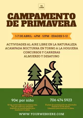 Edita una plantilla de campamento de verano