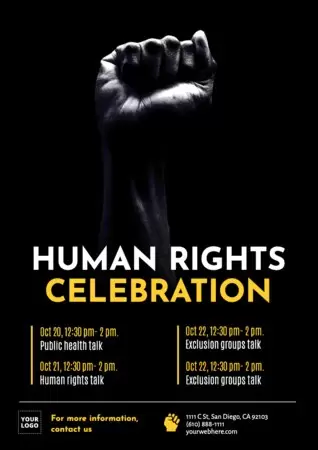 Editar um cartaz sobre direitos humanos