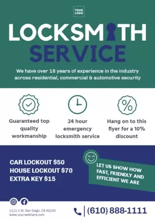Edit a design for locksmith services