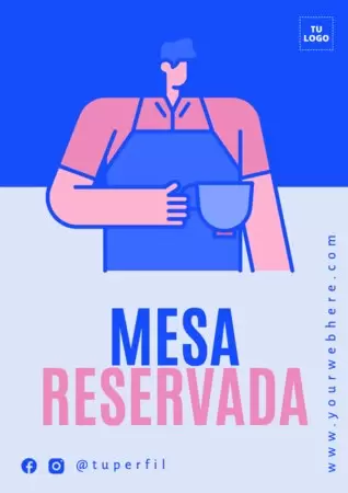 Edita un diseño de mesa reservada