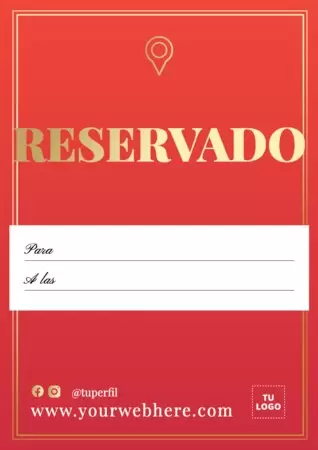 Edita un diseño de mesa reservada