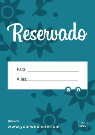 Edita un diseño de mesa reservada