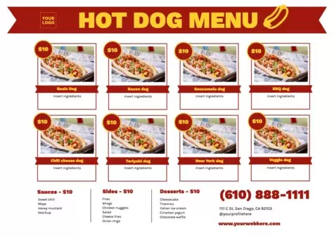 Edytuj menu hot doga
