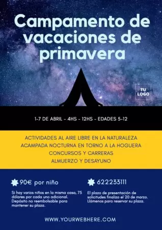 Edita una plantilla de campamento de verano
