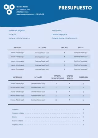 Edita un diseño de presupuesto