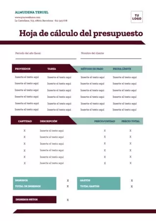 Edita un diseño de presupuesto