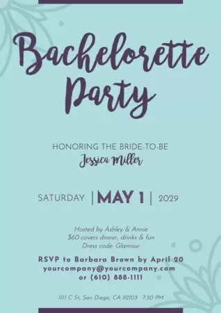 Edit a bachelorette party invitation