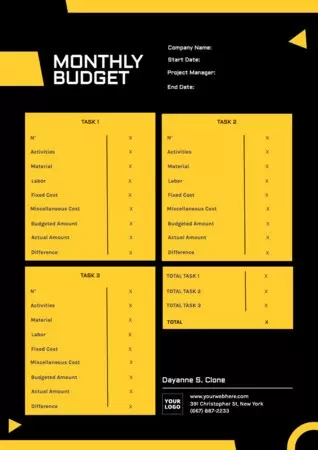 Edit a budget template