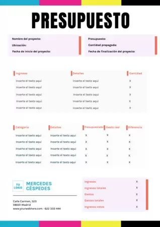 Edita un diseño de presupuesto