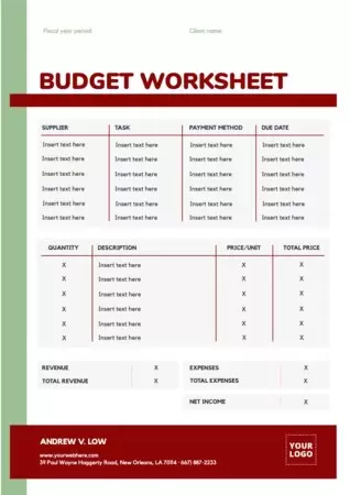 Edit a budget template